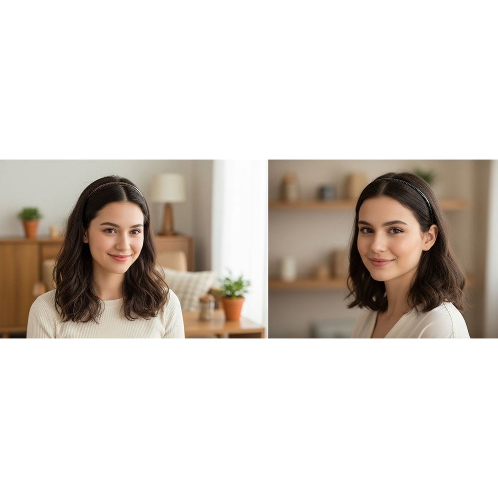 Every Day 4 Pack Skinny Headbands with Teeth Black and Tortoise Brown